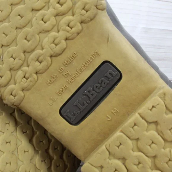 LL Bean Brown Leather Lace Up Unlined Waterproof Duck Boots Size 12 Medium - Picture 7 of 8